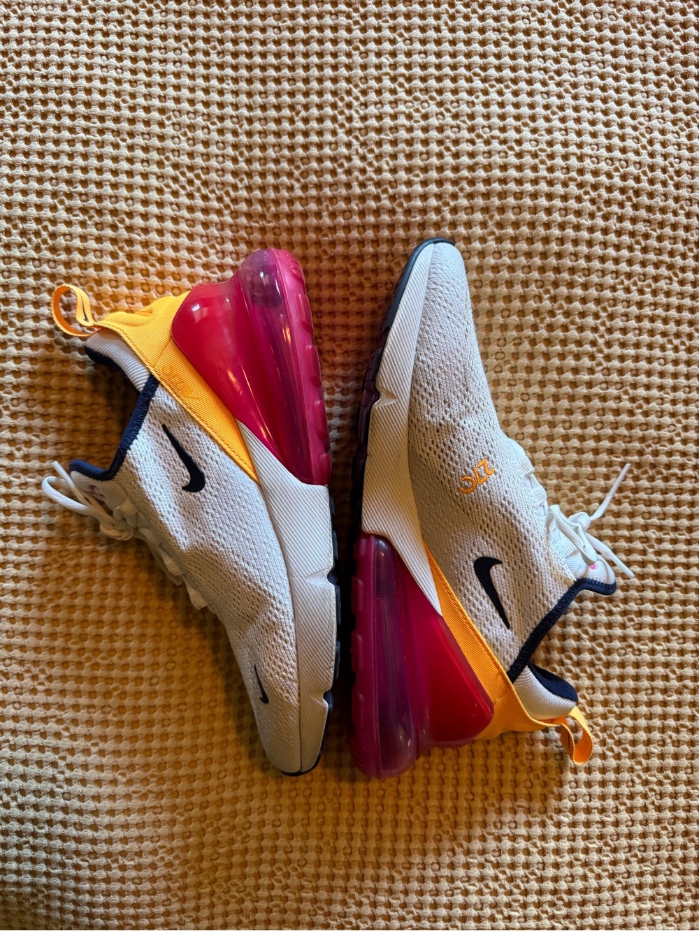 Nike Women's Air Max 270 React — White, Pink & Yellow NWOT SIZE 8